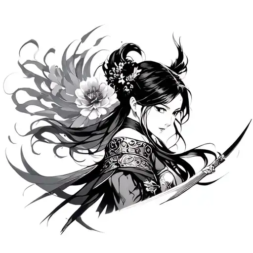 Japanise Anime Warrior Woman