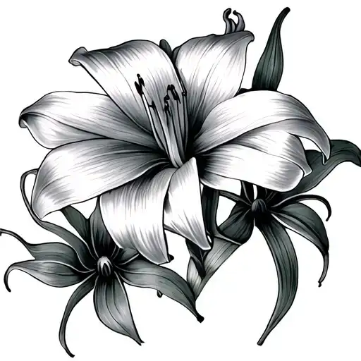 Spider Lillies And Bow