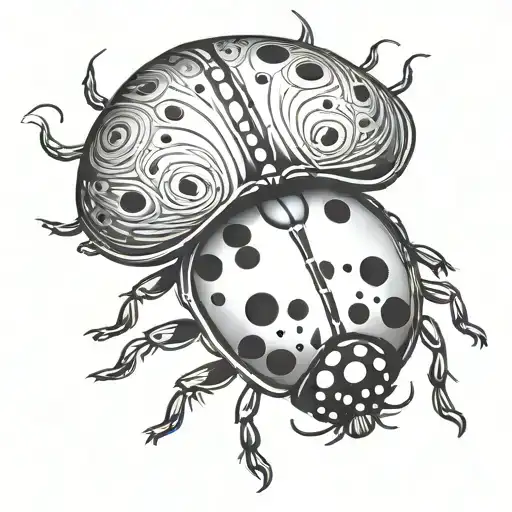 Stylized Ladybug With A Minimal Dark Design