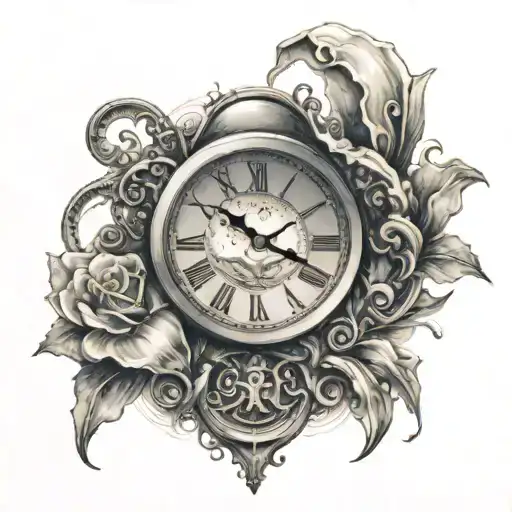 Clock Inside Hour Glass With Sand