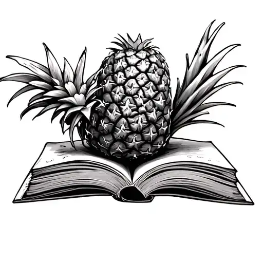 A Book With A Pineapple Sprouting In Its Pages
