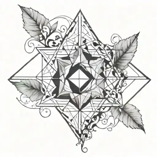 A Geometric Design Symbolizing Love And Spirituality Intertwined With Elements Of Nature