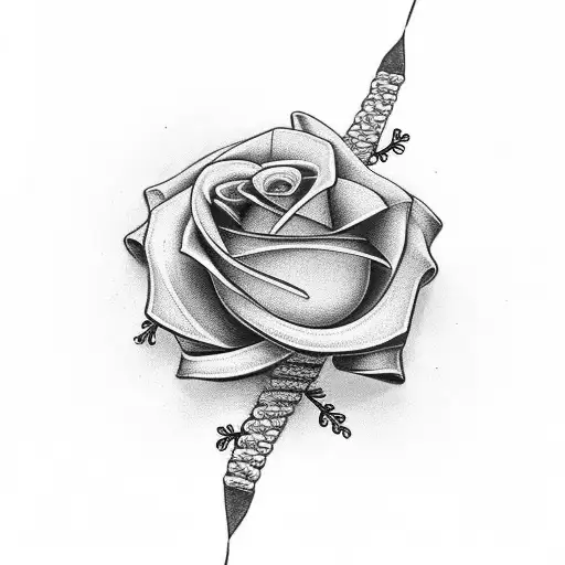 Flower With Cancer Ribbon