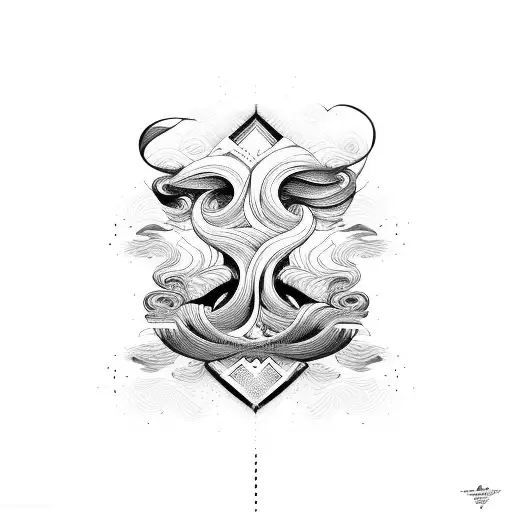 Abstract Wavy Lines Symmetrical