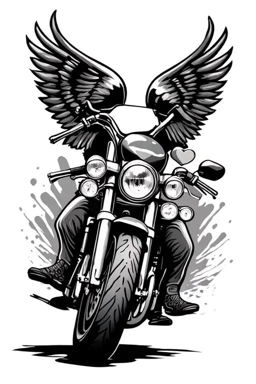 Motorcycle Family Love Tattoo Design
