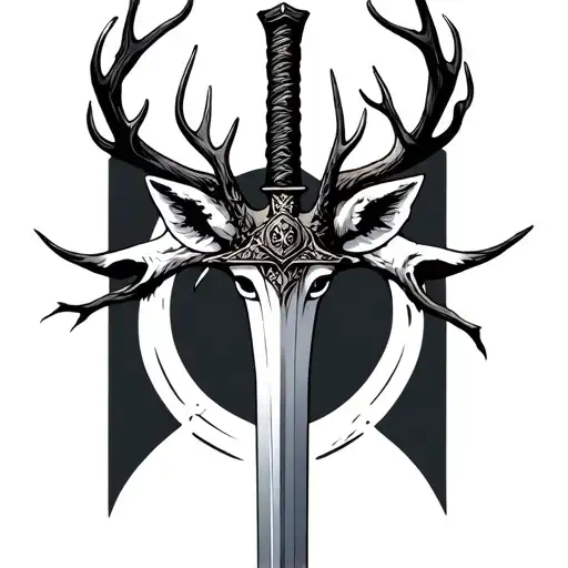 A Sword With A Deer Handle