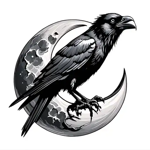 Raven On The Moon