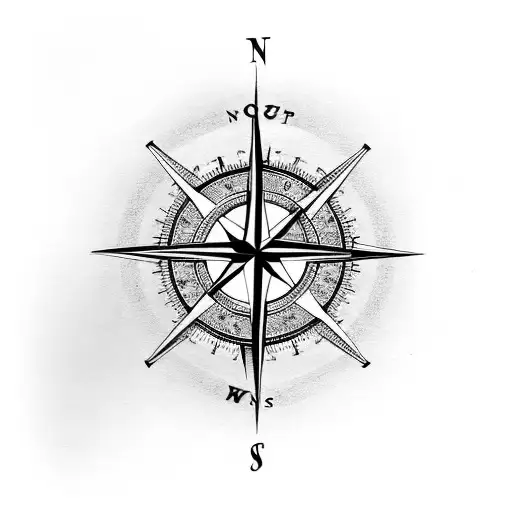 Compass With Family Initials
