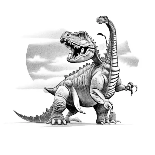 Little Boy Riding A Dinosaur