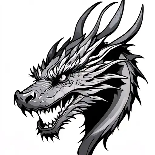 Dragon Head Smiling Side Profile
