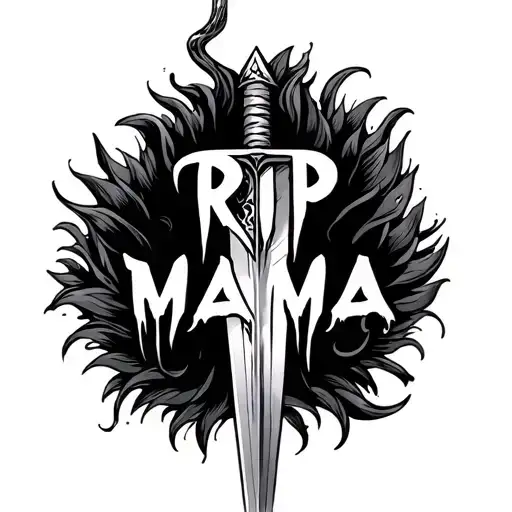 Rip Mama Written On A Sword Going