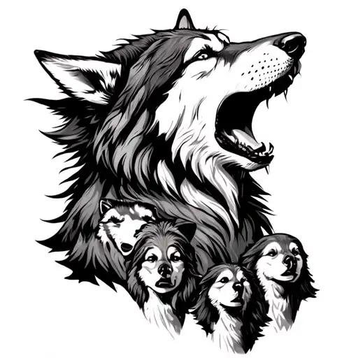 Sicily Wolf Howling With Family