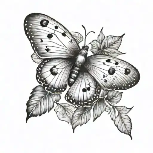 Moon Butterfly Mushroom Leaves Circle Shape