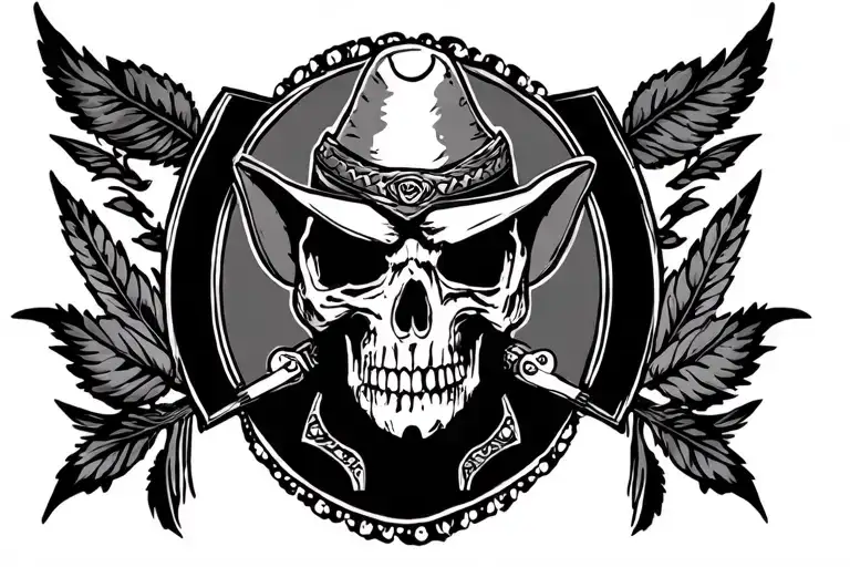 Rectangular Western Tattoo Design