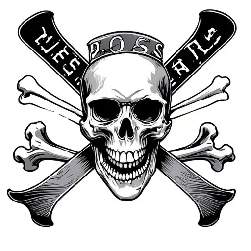 Skull But The Crossbones Are Skis And A Snowboard