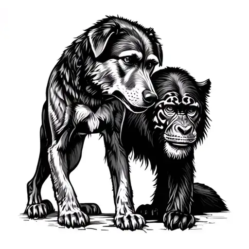 Wolfhound And Jungle And Jaguar And Howler Monkey