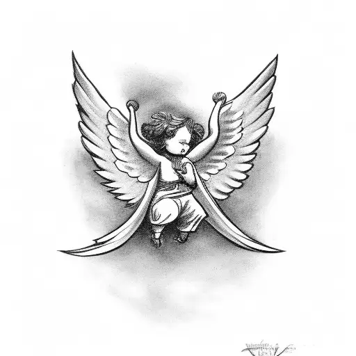 Angel With Dove And Cross