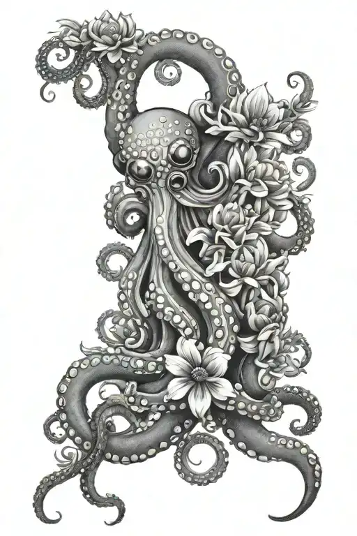 Octopus With Flowers