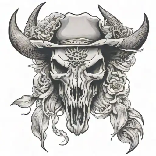Cowboy Bull Skull