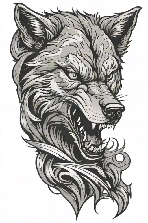 Angry Wolf Head
