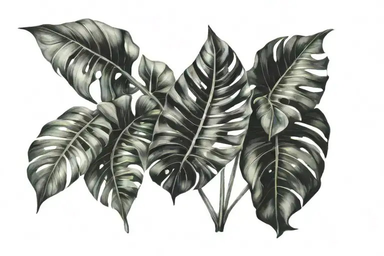 Monstera Leaf Banana Leaf Fern