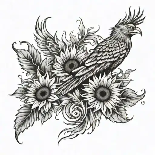 Phoenix And Sunflowers