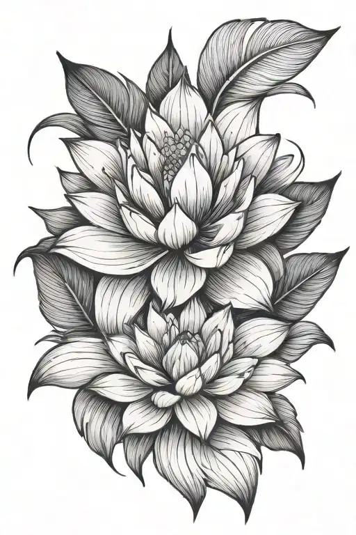 Feather And Lotus Flower
