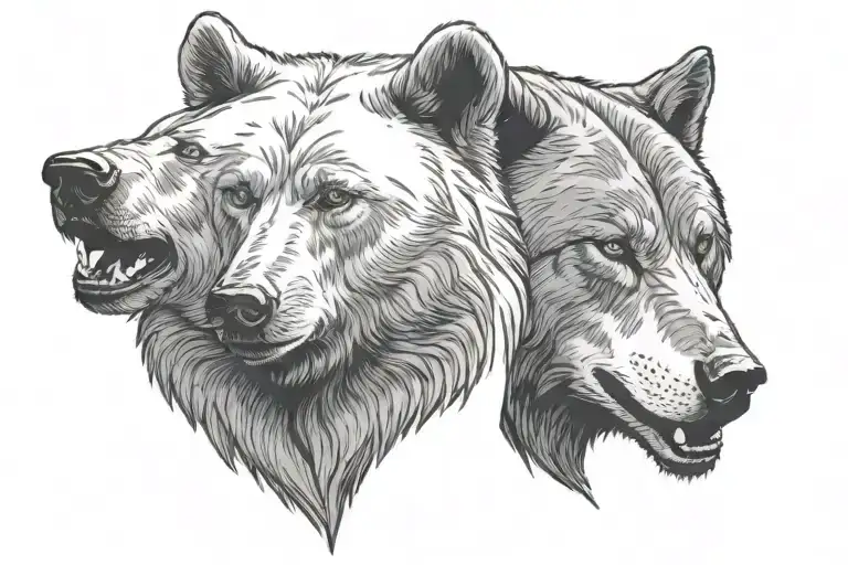 Bear And Wolf Head