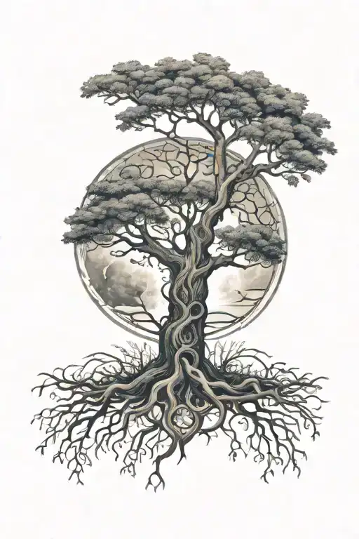 Tree Of Life With Moon Phase
