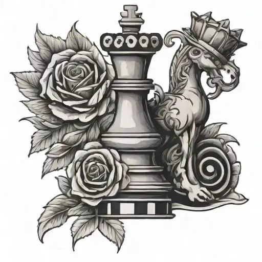 Flowers With King Chess Piece