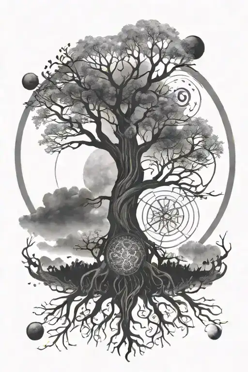 Tree Of Life With Moon Phases
