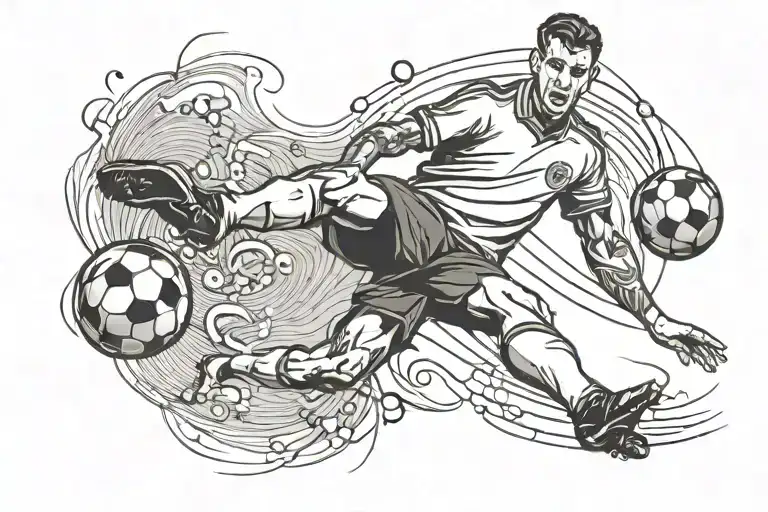 Soccer Player Kicking A Ball