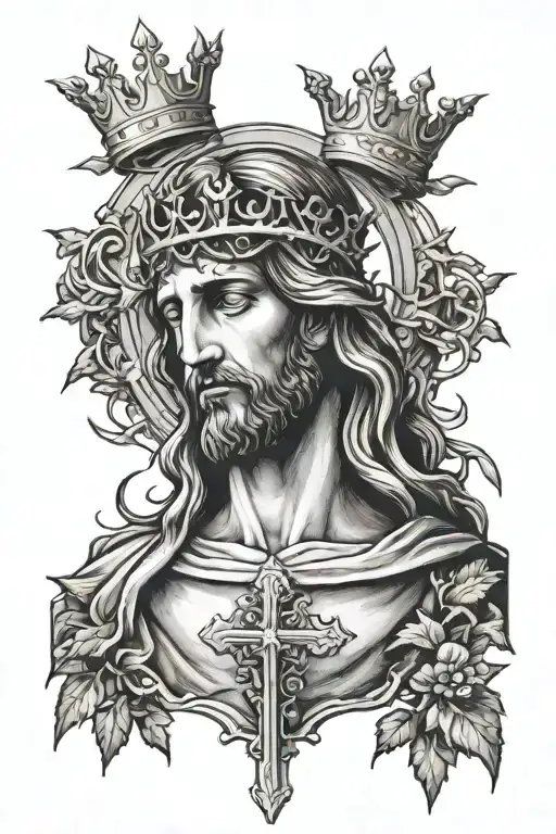 Christ On Cross With Crown Of Briars