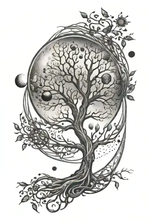 Tree Of Life With Moon Phases