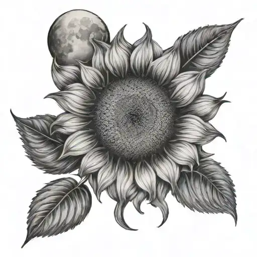 Sunflower And Moon