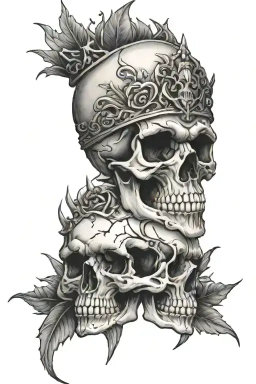 Skull With Thorn Crown With Survivor Under It In Bold