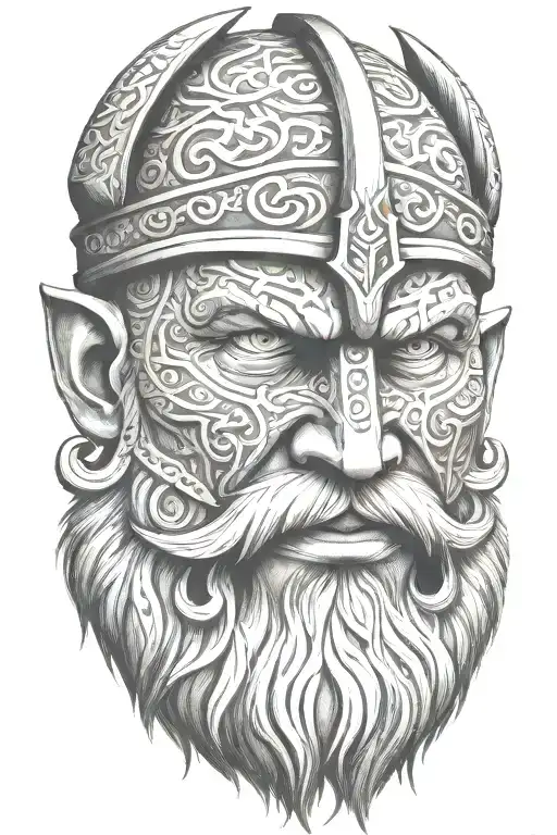Viking Face 3D Tiltted Straight View Camera