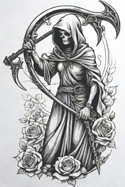 Feminine Grim Reaper With Scythe