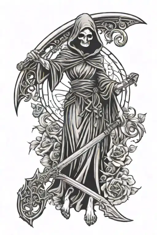 Feminine Grim Reaper With Scythe