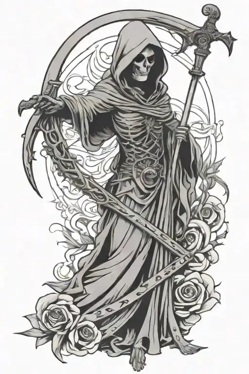 Feminine Grim Reaper With Scythe