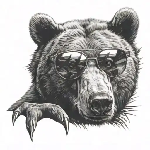 Bear With Sunglasses Laying Down