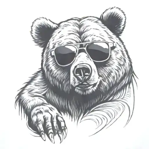 Bear With Sunglasses Sitting