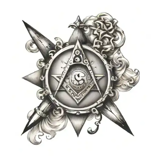 Square And Compass With The 7 Hermetic Principles