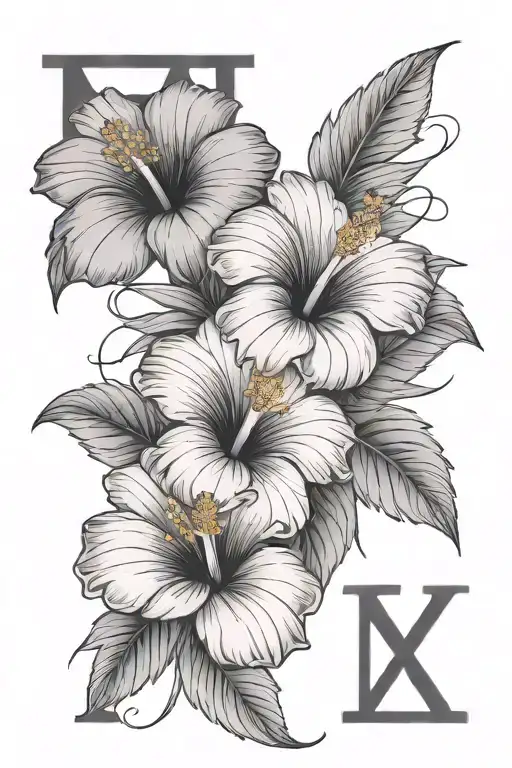 Roman Numerals 12-09-2020 With Hibiscus Flower