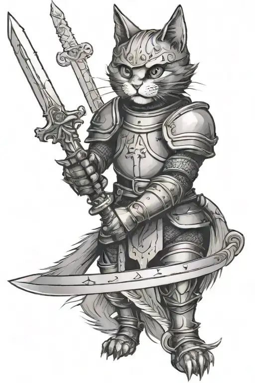 The Knight Cat With Sword