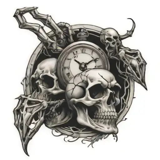 Time Waits For No Man Skulls Spider Light