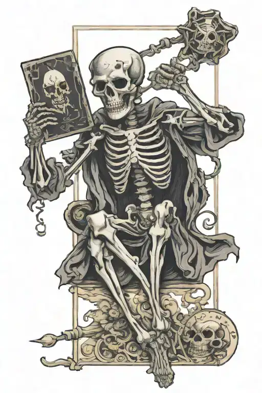 The Fool Tarot Card Skeleton