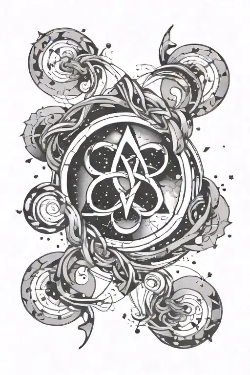 Aquarius Constellation Intertwined Infinity Symbols