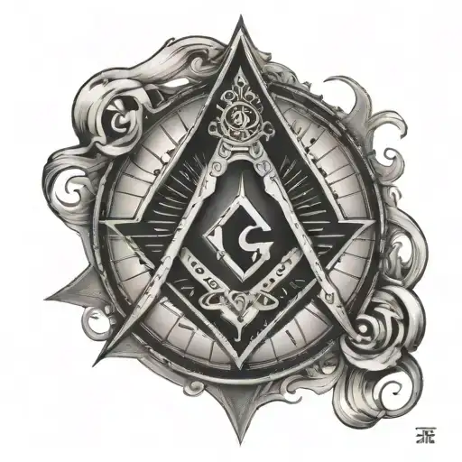 Square And Compass With Hermetic