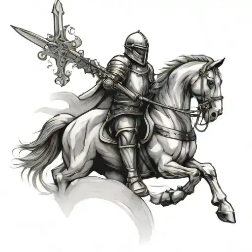 A Knight Holding A Sword